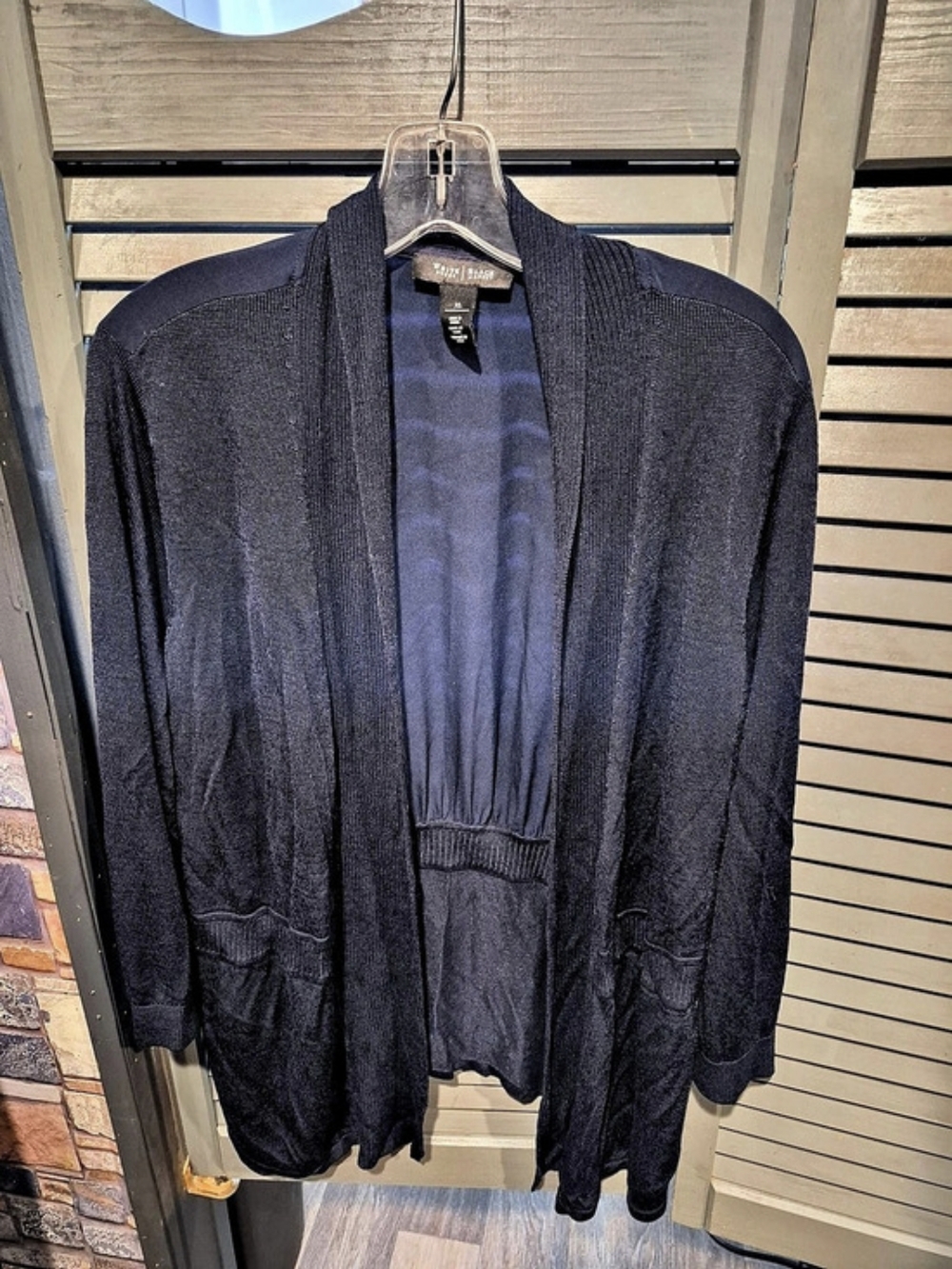 White House Black Market Textured Cardigan in Black XL Like New